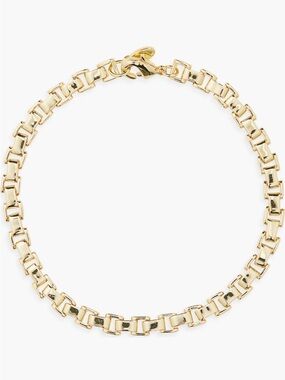 NWT Argento Vivo Gold Box Chain Bracelet Size 7.5